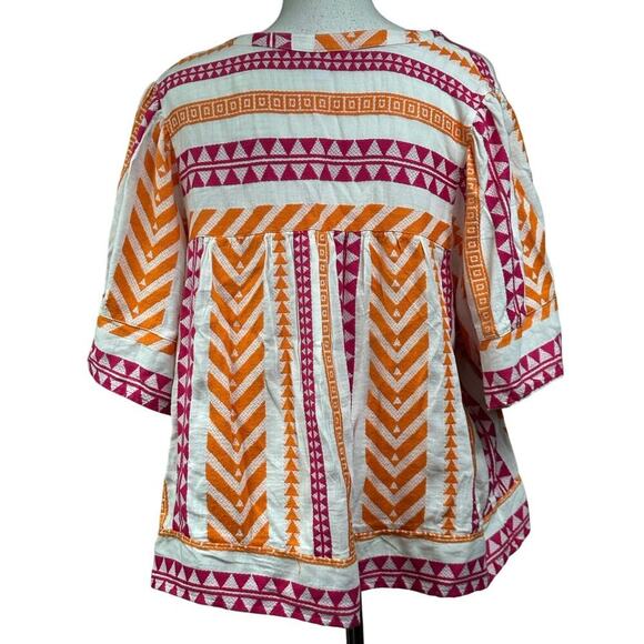 Old Navy orange/pink/cream top, 2X, NWT, bohemian, cottagecore, feminine - Picture 3 of 7